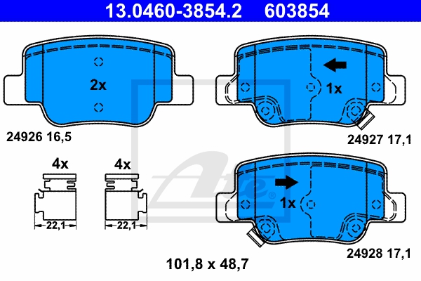 ATE Bremsensatz, Scheibenbremse sg00000czt Hinterachse Voll 295mm 11mm für TOYOTA