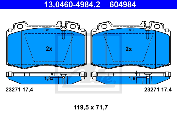 ATE sg00000d15 Hinterachse Voll 331mm 31mm für MERCEDES-BENZ