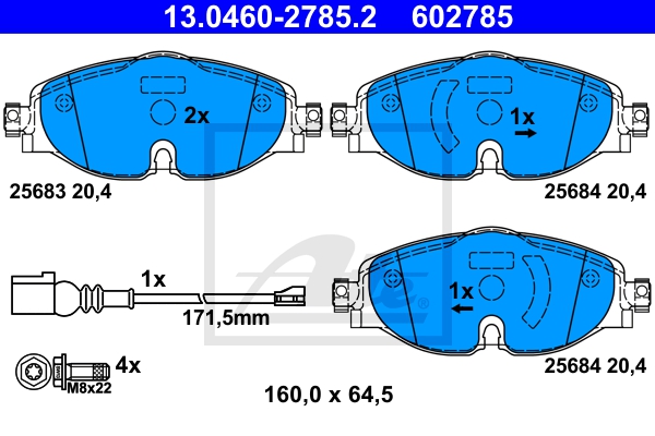 ATE Bremsensatz, Scheibenbremse sg00000d16 Hinterachse Voll 300mm 12mm für SEAT SKODA VAG