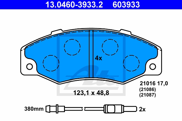 ATE Bremsensatz, Scheibenbremse sg00000d21 Hinterachse Voll 244mm 20mm für TALBOT RENAULT