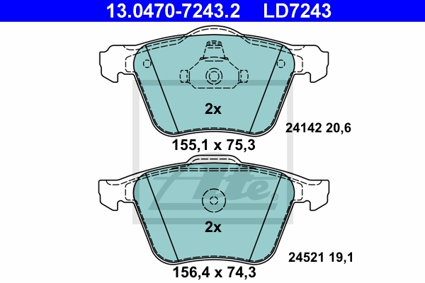 ATE Bremsensatz, Scheibenbremse sg00000d2l Hinterachse Voll 336mm 11mm für FORD VOLVO LAND ROVER