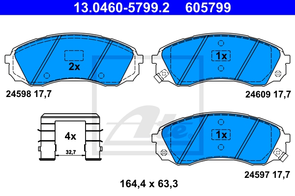 ATE Bremsensatz, Scheibenbremse sg00000d4q Vorderachse Voll 300mm 11mm für KIA HYUNDAI