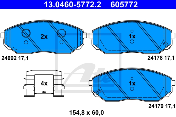 ATE Bremsensatz, Scheibenbremse sg00000d4z Hinterachse belüftet 315mm 20mm für KIA