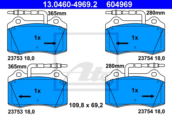 ATE Bremsensatz, Scheibenbremse sg00000d50 Vorderachse Voll 290mm 10mm für PEUGEOT