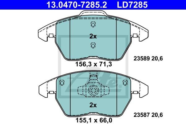 ATE Bremsensatz, Scheibenbremse sg00000d61 Vorderachse belüftet 230mm 9mm für SKODA VAG SEAT