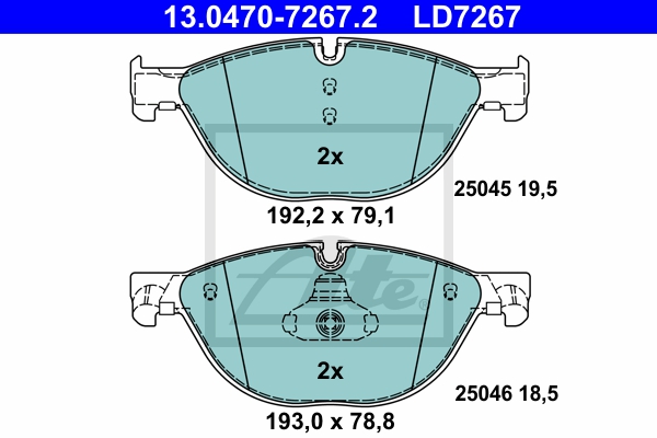 ATE Bremsensatz, Scheibenbremse sg00000d6x rechts belüftet 348mm 36mm für BMW