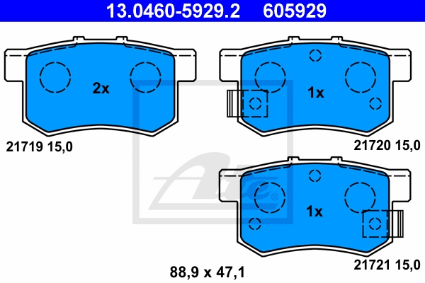 ATE Bremsensatz, Scheibenbremse sg00000d78 Vorderachse Voll 260mm 23mm für FIAT HONDA SUZUKI MG ROVER