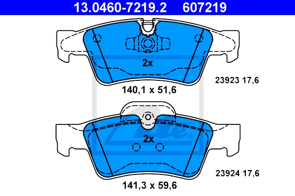 ATE Bremsensatz, Scheibenbremse sg00000d7d Hinterachse belüftet 350mm 32mm für MERCEDES-BENZ