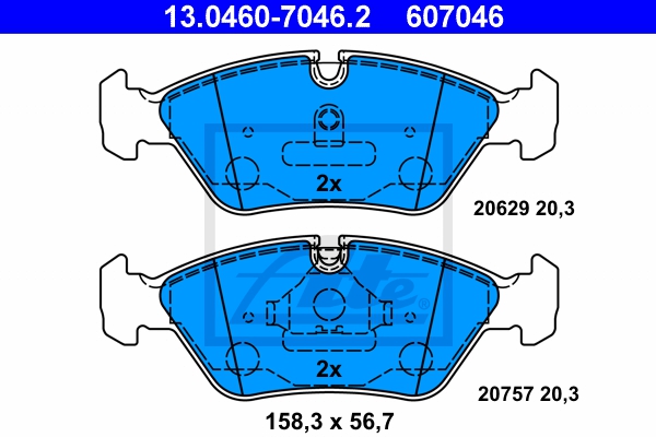 ATE Bremsensatz, Scheibenbremse sg00000d7h Hinterachse Voll 284mm 10mm für BMW