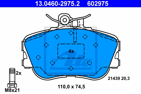 ATE Bremsensatz, Scheibenbremse sg00000d7n Hinterachse Voll 284mm 9mm für MERCEDES-BENZ CHRYSLER