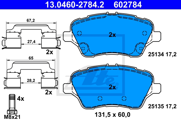 ATE Bremsensatz, Scheibenbremse sg00000d9d Hinterachse Voll 253mm 23mm für FORD