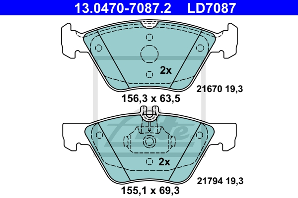 ATE Bremsensatz, Scheibenbremse sg00000d9e Hinterachse belüftet 300mm 32mm für MERCEDES-BENZ CHRYSLER