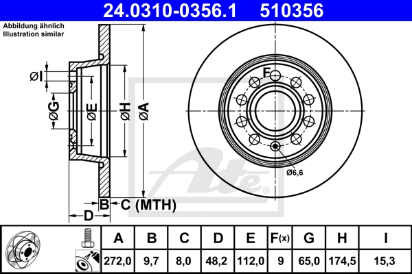 ATE Bremsensatz, Scheibenbremse sg00000daj Hinterachse belüftet 312mm 25mm für SEAT SKODA VAG