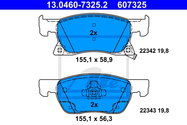 ATE Bremsensatz, Scheibenbremse sg00000daw Hinterachse Voll 276mm 12mm für OPEL VAUXHALL