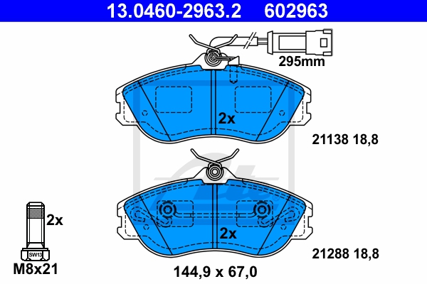 ATE Bremsensatz, Scheibenbremse sg00000db0 Hinterachse Voll 245mm 10mm für VAG