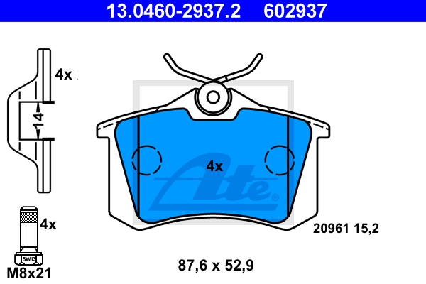 ATE Bremsensatz, Scheibenbremse sg00000dbd Vorderachse Voll 239mm 10mm für PEUGEOT VAG SEAT
