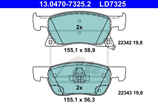 ATE Bremsensatz, Scheibenbremse sg00000dbk Hinterachse Voll 276mm 12mm für VAUXHALL OPEL