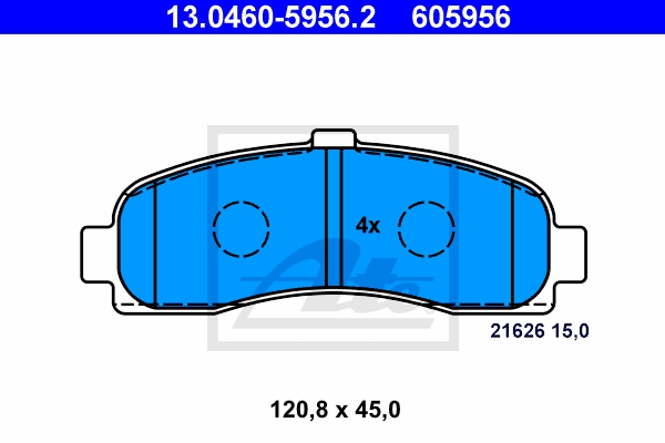ATE Bremsensatz, Scheibenbremse sg00000dbt Hinterachse Voll 240mm 7mm für NISSAN