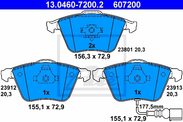 ATE Bremsensatz, Scheibenbremse sg00000dcl Vorderachse Voll 345mm 30mm für SEAT SKODA VAG