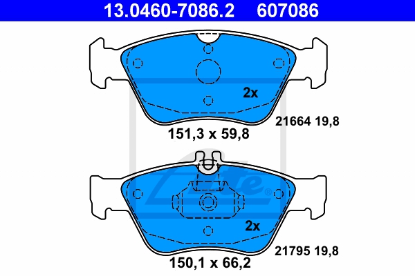 ATE Bremsensatz, Scheibenbremse sg00000dcz Hinterachse Voll 278mm 9mm für MERCEDES-BENZ CHRYSLER
