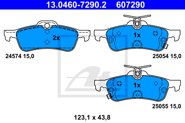 ATE Bremsensatz, Scheibenbremse sg00000dds Hinterachse Voll 280mm 10mm für HONDA