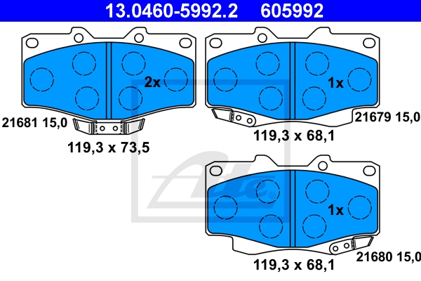 ATE Bremsensatz, Scheibenbremse sg00000dev Vorderachse belüftet 312mm 18mm für TOYOTA LEXUS MITSUBISHI