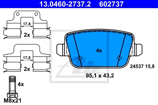 ATE Bremsensatz, Scheibenbremse sg00000df3 Hinterachse Voll 302mm 12mm für FORD VOLVO LAND ROVER