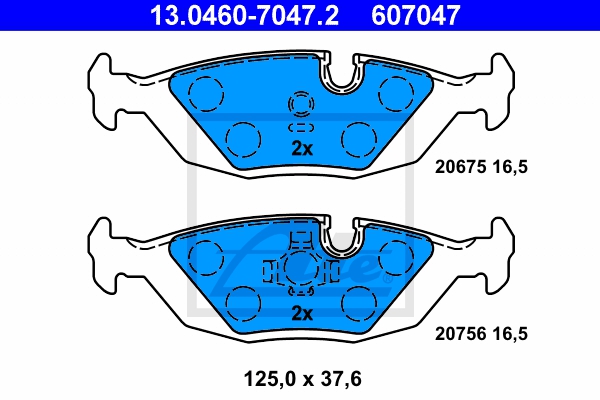 ATE Bremsensatz, Scheibenbremse sg00000dfu Hinterachse Voll 284mm 10mm für BMW