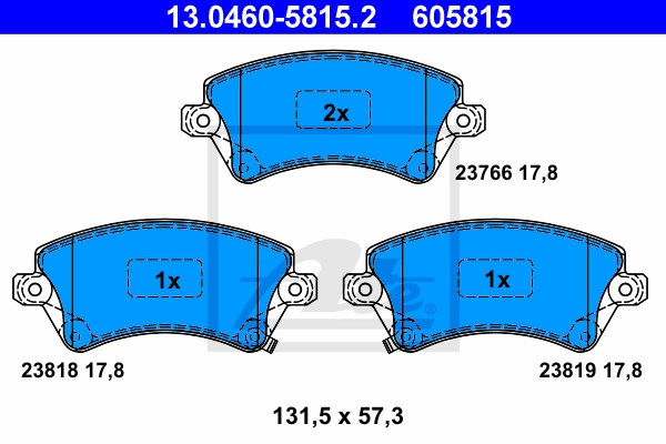 ATE Bremsensatz, Scheibenbremse sg00000dgx Hinterachse Voll 275mm 25mm für TOYOTA