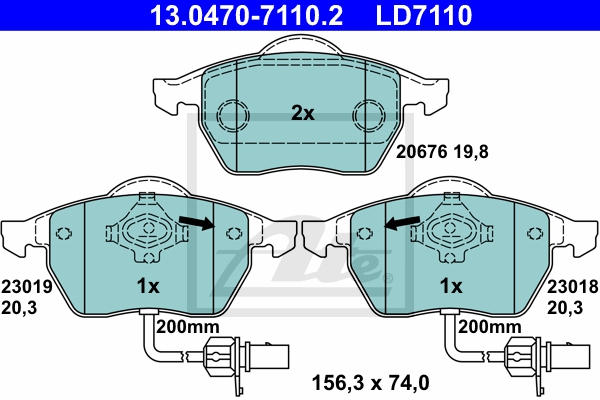 ATE Bremsensatz, Scheibenbremse sg00000dj4 Hinterachse Voll 312mm 10mm für SEAT VAG SKODA