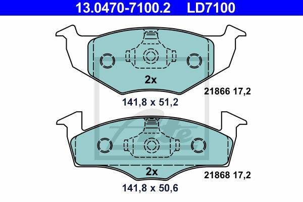 ATE Bremsensatz, Scheibenbremse sg00000dka Vorderachse Voll 239mm 18mm für VAG SKODA SEAT