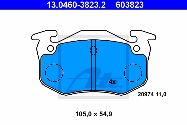 ATE Bremsensatz, Scheibenbremse sg00000dki Hinterachse Voll 247mm 8mm für PEUGEOT CITROËN