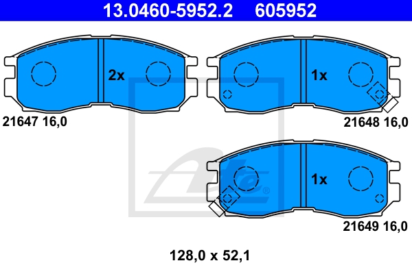 ATE Bremsensatz, Scheibenbremse sg00000dkp Hinterachse Voll 262mm 10mm für VOLVO MITSUBISHI KIA PROTON