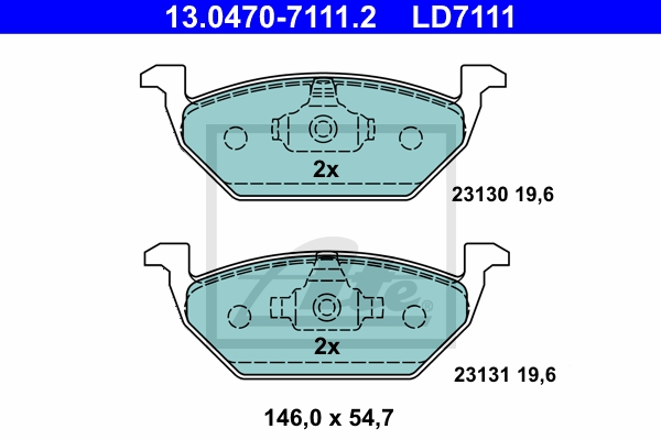 ATE Bremsensatz, Scheibenbremse sg00000dl4 Vorderachse Voll 239mm 8mm für VAG SKODA SEAT