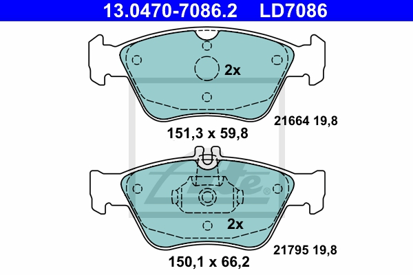 ATE Bremsensatz, Scheibenbremse sg00000dlj Vorderachse Voll 278mm 9mm für MERCEDES-BENZ CHRYSLER