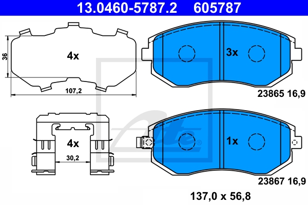 ATE Bremsensatz, Scheibenbremse sg00000dms Hinterachse Voll 277mm 10mm für SUBARU