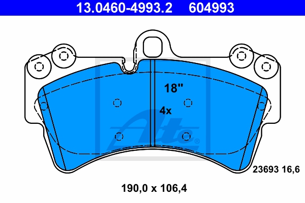 ATE Bremsensatz, Scheibenbremse sg00000dn8 rechts belüftet 358mm 34mm für PORSCHE VAG