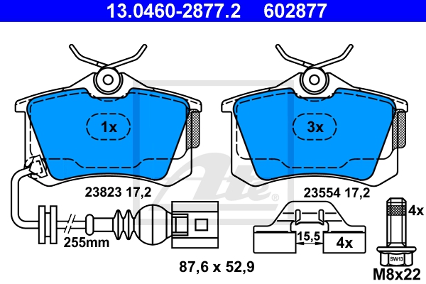ATE Bremsensatz, Scheibenbremse sg00000dnp Vorderachse Voll 230mm 25mm für VAG SEAT SKODA