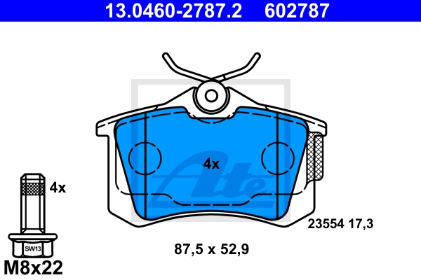 ATE Bremsensatz, Scheibenbremse sg00000dnr Vorderachse belüftet 253mm 10mm für SEAT VAG SKODA