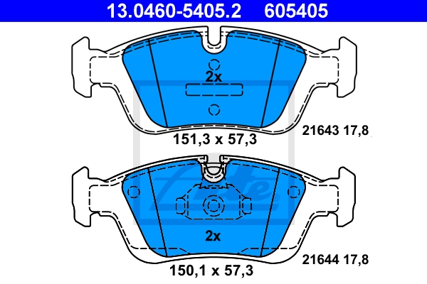 ATE Bremsensatz, Scheibenbremse sg00000dnx Hinterachse belüftet 300mm 18mm für SAAB BMW ROVER