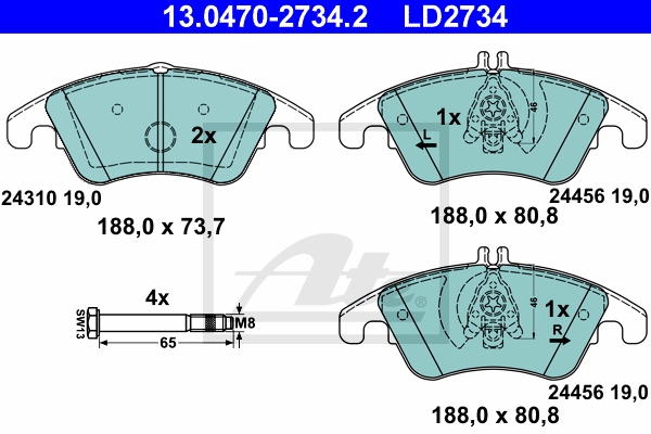 ATE Bremsensatz, Scheibenbremse sg00000dp6 Hinterachse belüftet 300mm 32mm für MERCEDES-BENZ MAYBACH