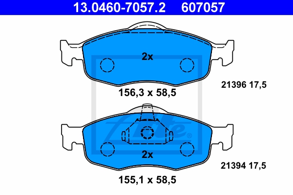 ATE Bremsensatz, Scheibenbremse sg00000dsc Hinterachse belüftet 253mm 24mm für FORD