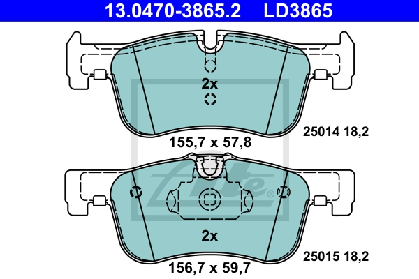 ATE Bremsensatz, Scheibenbremse sg00000dtl Hinterachse Voll 284mm 11mm für BMW