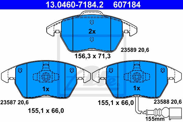ATE Bremsensatz, Scheibenbremse sg00000dts Vorderachse belüftet 312mm 12mm für VAG SEAT SKODA