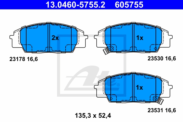 ATE Bremsensatz, Scheibenbremse sg00000du3 Vorderachse Voll 300mm 10mm für FIAT HONDA SUZUKI ROVER MG