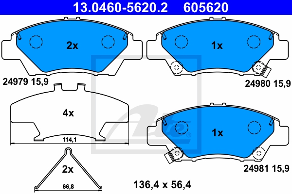 ATE Bremsensatz, Scheibenbremse sg00000dub Hinterachse Voll 262mm 21mm für HONDA ROVER