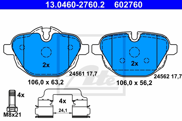 ATE Bremsensatz, Scheibenbremse sg00000duc Hinterachse belüftet 328mm 20mm für BMW