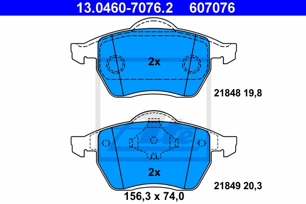 ATE Bremsensatz, Scheibenbremse sg00000dv2 Hinterachse Voll 268mm 10mm für PEUGEOT CITROËN FORD SEAT VAG FIAT