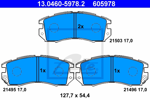 ATE Bremsensatz, Scheibenbremse sg00000dxl Hinterachse Voll 260mm 10mm für SUBARU