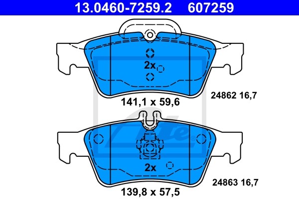 ATE Bremsensatz, Scheibenbremse sg00000dxs Hinterachse belüftet 295mm 22mm für MERCEDES-BENZ